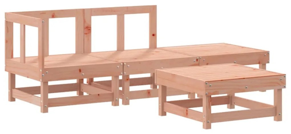 4 részes tömör duglászfenyő kerti társalgószett párnákkal