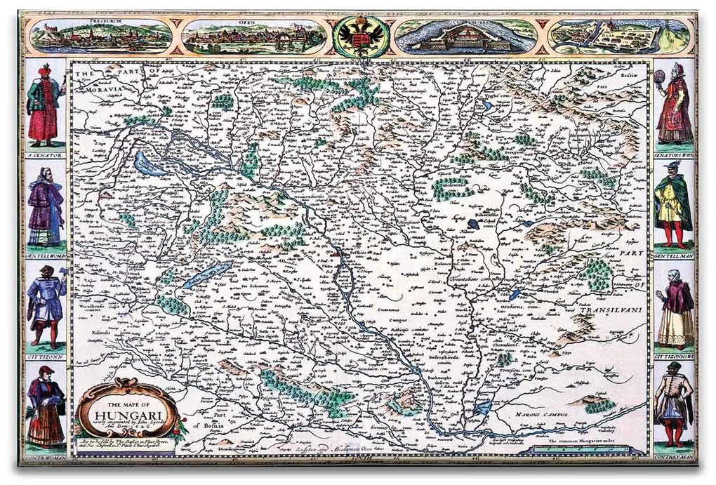 Old Hungary kerámiakép üvegkép, falikép