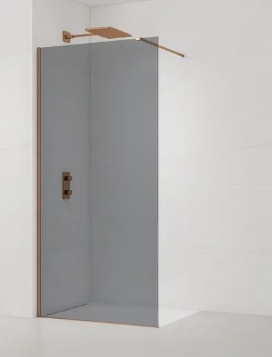 SAT Walk-in zuhanyparaván 140 cm szálcsiszolt rose gold SATBWI140KSPRRG