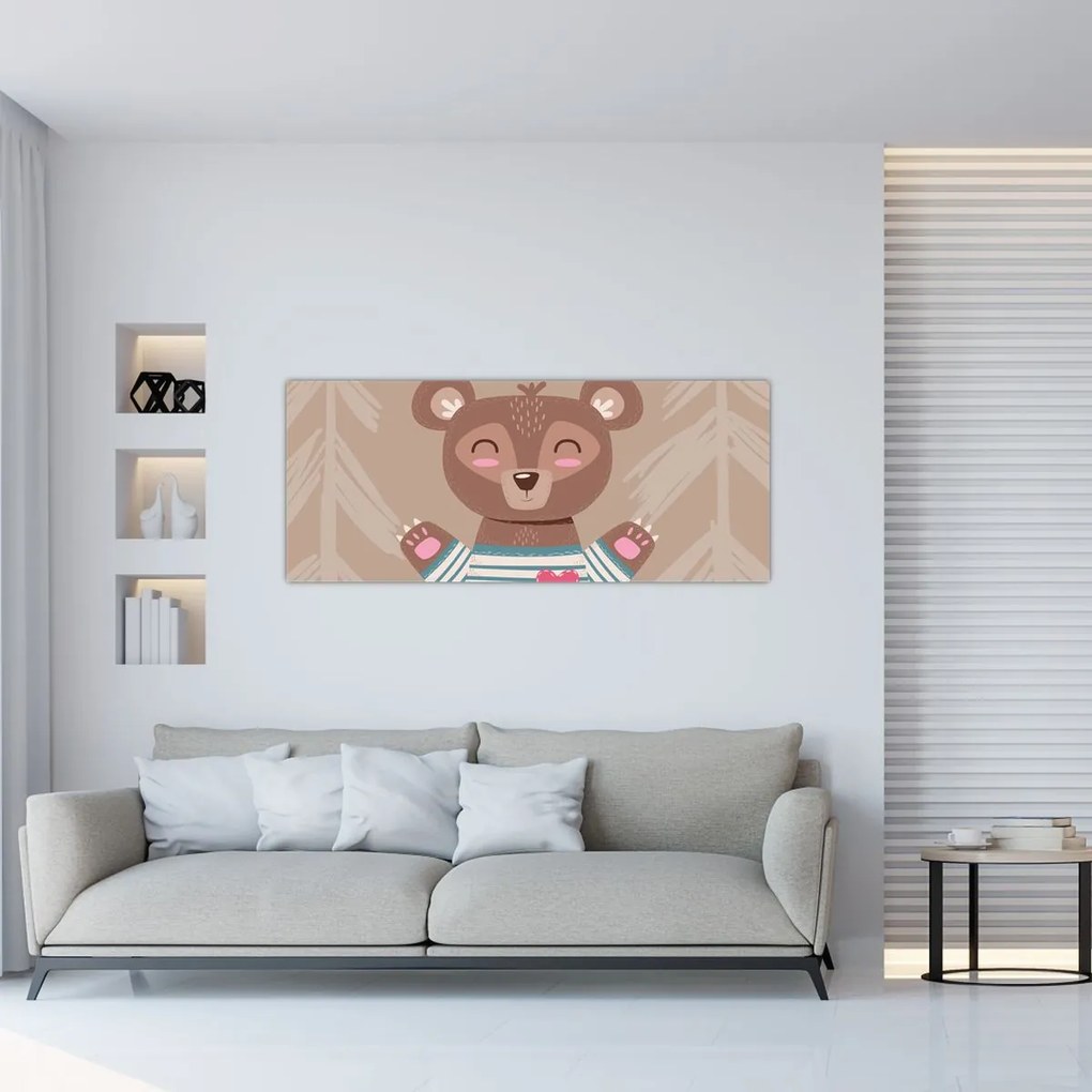 Kép - Mackó csíkos pólóban (120x50 cm)