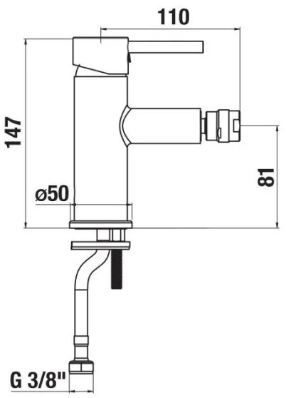 JIKA H3412F17161101 - MIO bidé csaptelep 14,7 cm matt fekete