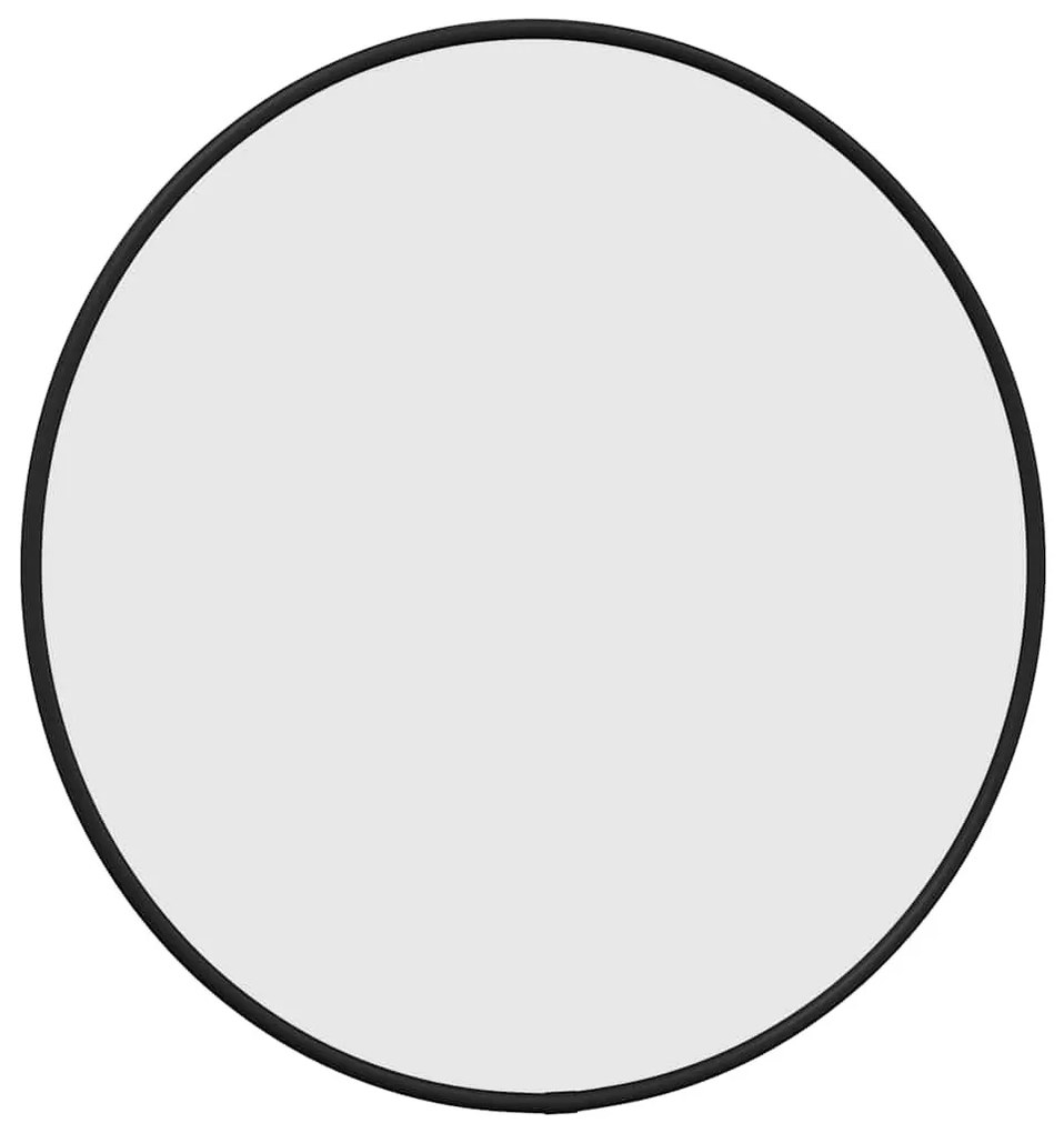fekete falitükör Ø 40 cm Kerek