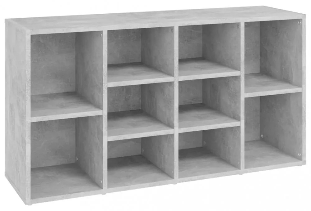 betonszürke szerelt fa cipőtároló pad 103 x 30 x 55 cm