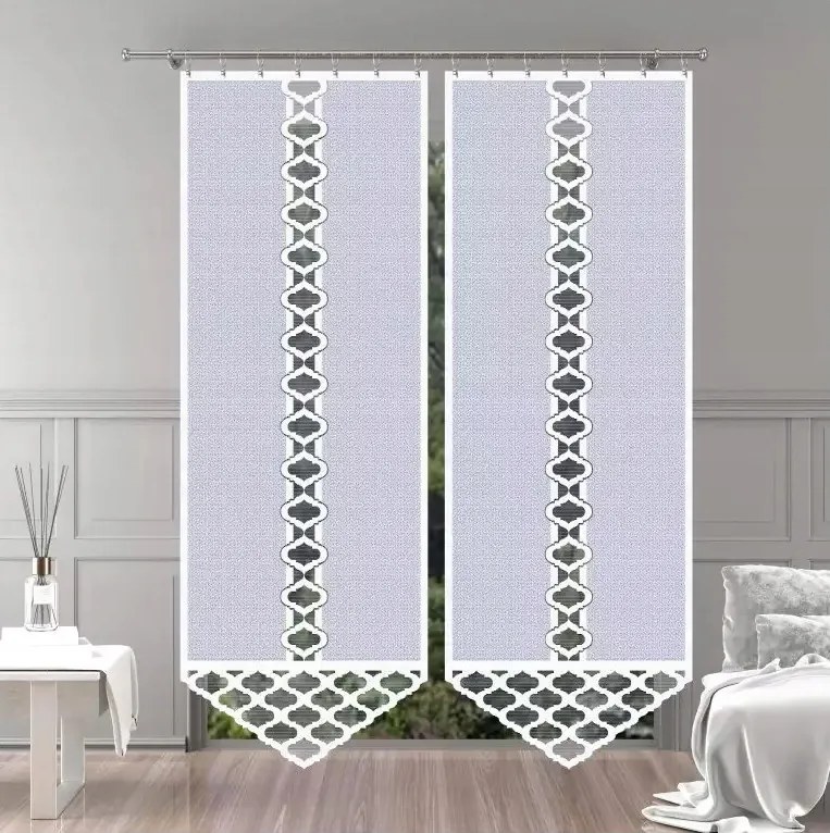 Függöny jacquard panel Trifan 80x230cm fehér