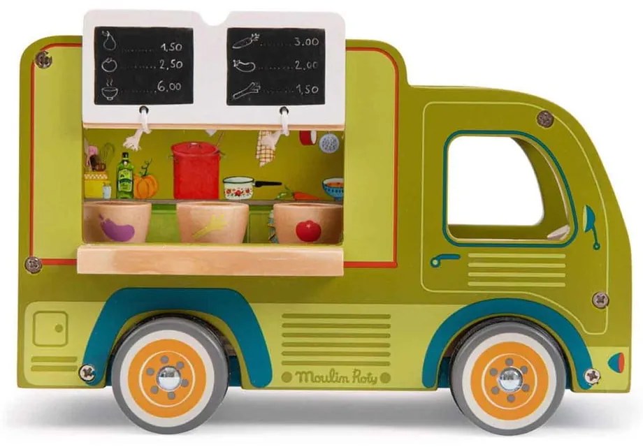 Fa játékautó La Grande Famille Food Truck – Moulin Roty