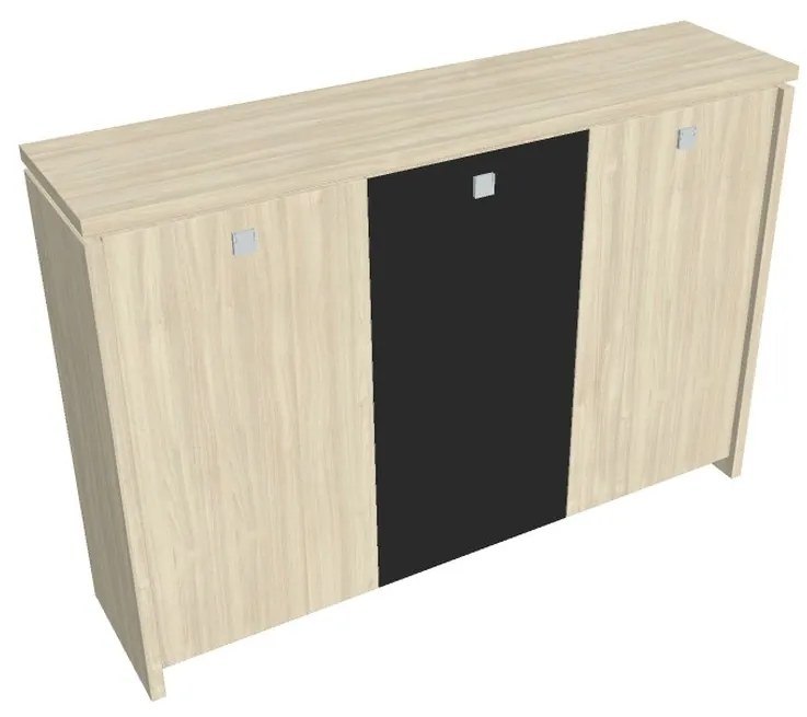 Verno közepes gardrób 188 x 46 x 130 cm, kombinált ajtó, akác / fekete