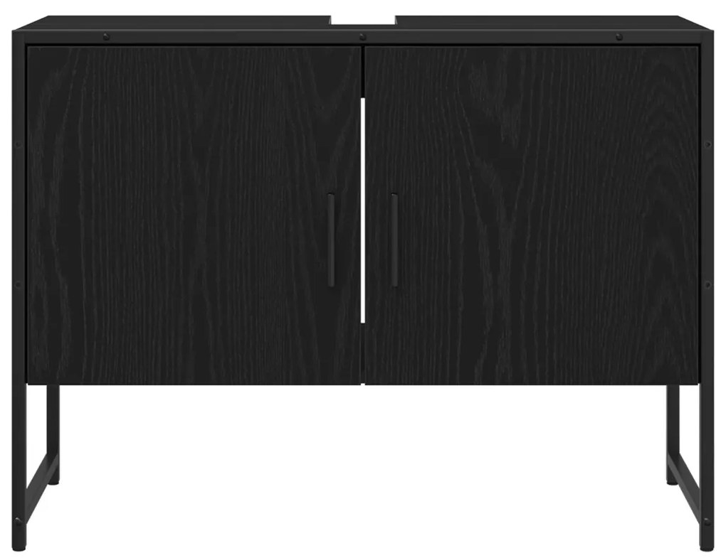 Fürdőszobai mosdószekrény Fekete tölgy 80x33x60 cm Mérnöki fa