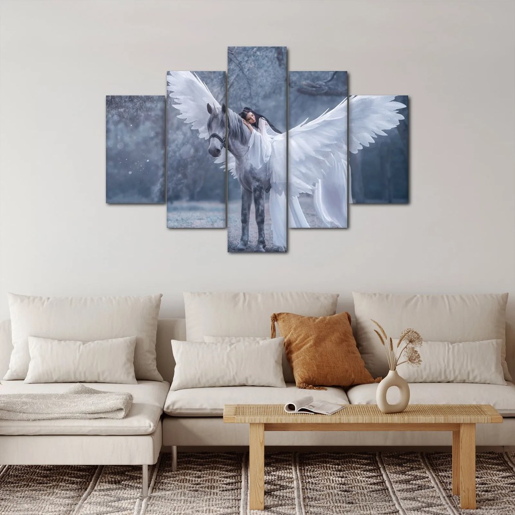 Egy lány képe az egyszarvún (150x105 cm)