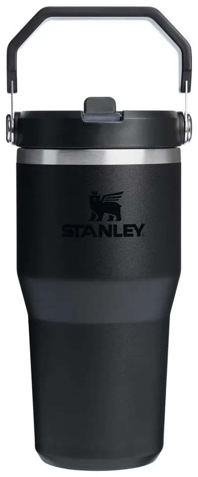 Fekete rozsdamentes acél termosz 600 ml IceFlow™ Flip Straw 2.0 Tumbler Black – Stanley