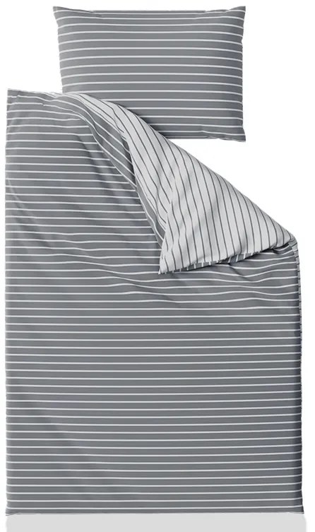 Renforcé pamut ágyneműhuzat CAPRIVI szürke gomb Ágyneműhuzat mérete: 70x90 cm; 140x220 cm