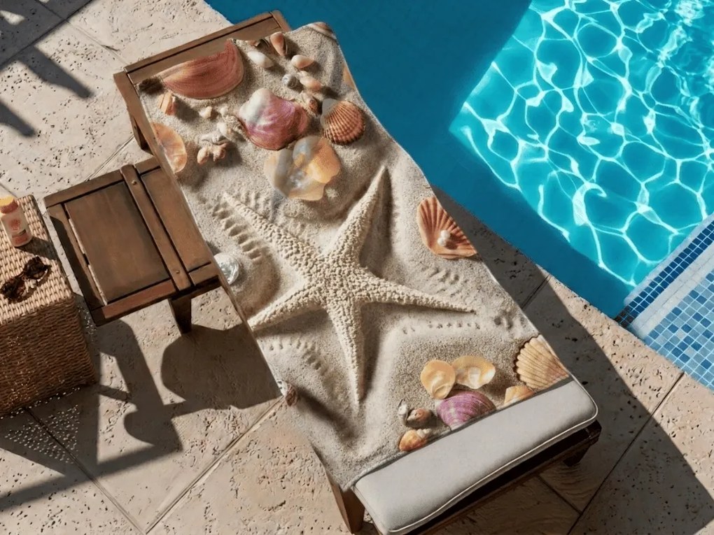 Gyorsan száradó strand Fürdőlepedő OCEAN SAND színes 70 x 140 cm, 100% mikroszál