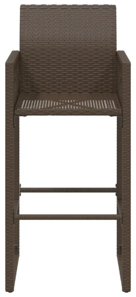2 db barna polyrattan kerti bárszék