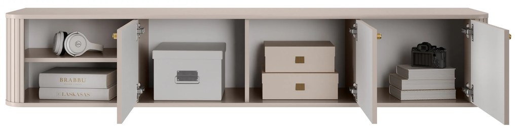 Vesper 3D függő TV-szekrény 187 cm - kasmír / arany fogantyúk