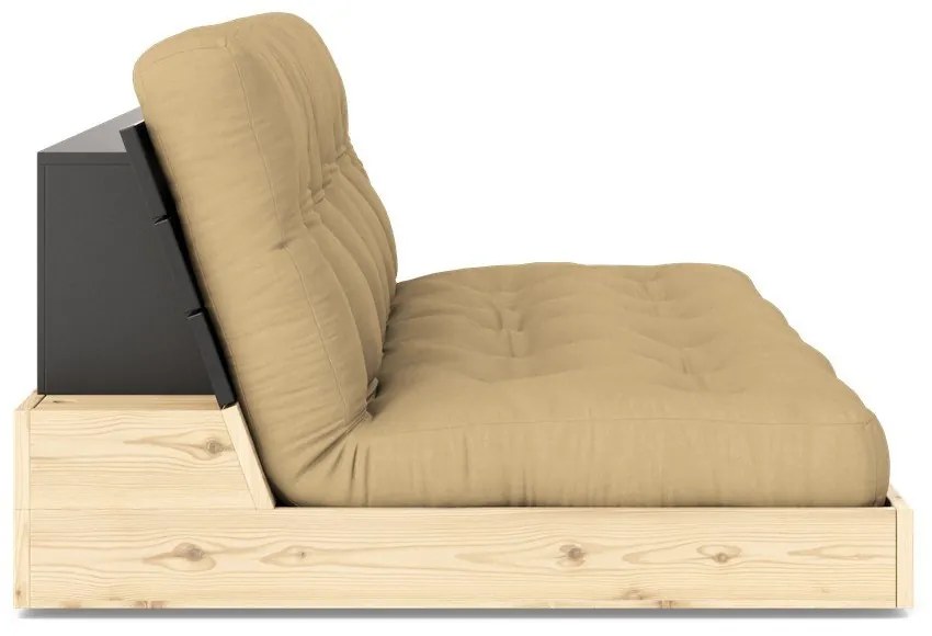 Mustársárga kinyitható kanapé 196 cm Base – Karup Design