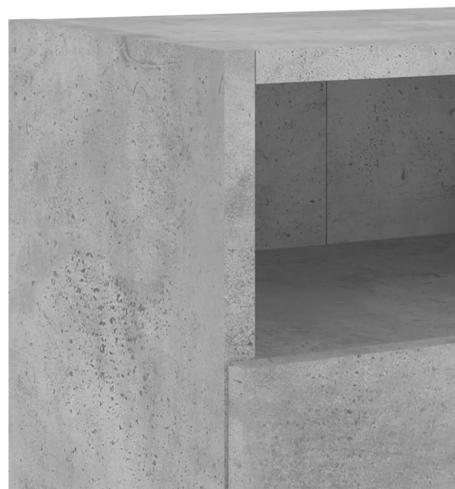 2 db betonszürke szerelt fa fali TV-szekrény 60x30x30 cm