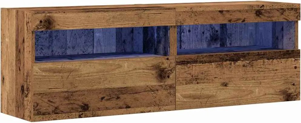 vidaXL TV Fali Szekrény 2 pcs Régi fa 60 x 30 x 40 cm Faanyag