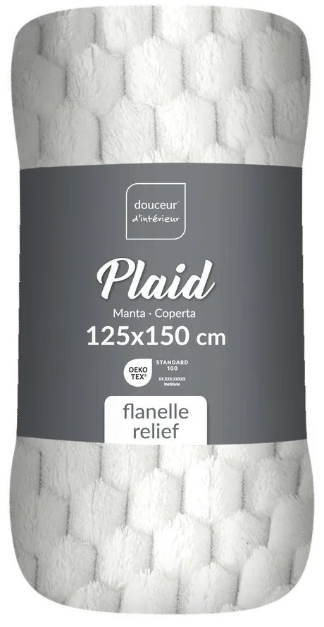 Krémszínű mikroflanel takaró 125x150 cm Mini Frosty – douceur d'intérieur