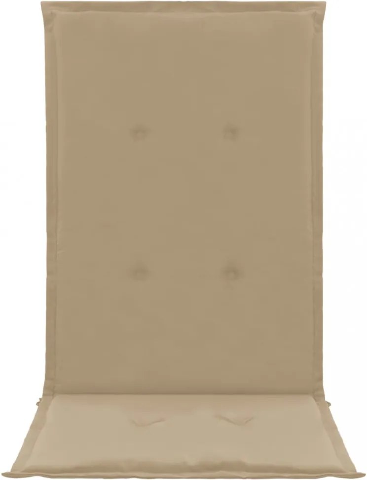 2 db bézs szövet kerti magas háttámlájú székpárna 120x50x3 cm