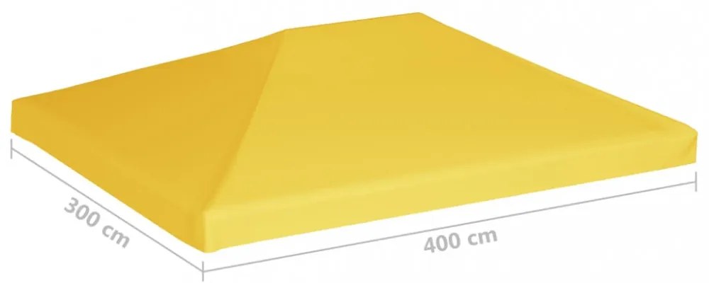 sárga pavilon-tetőponyva 270 g/m² 4 x 3 m