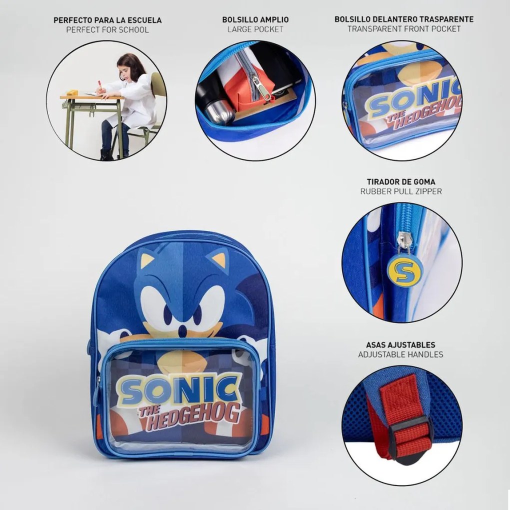 Sonic a sündisznó Power hátizsák, táska 30 cm