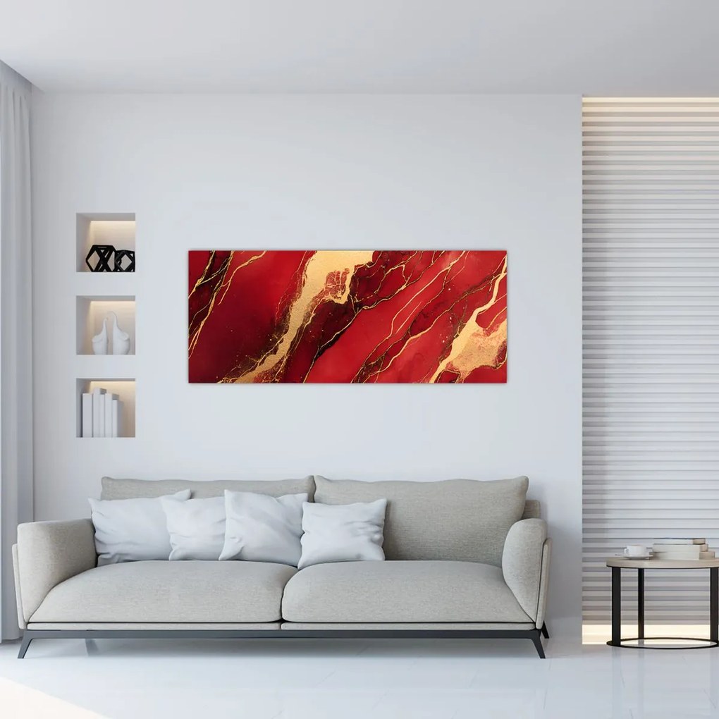 Kép - Vörös-arany márvány (120x50 cm)