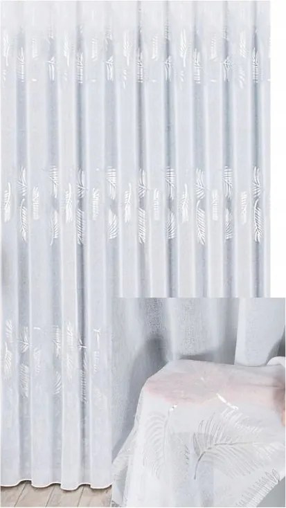 Függöny Díszített Fehér Ezüst Levél Batyst Szalag Békák Alagút Sz.160x140