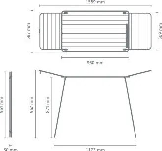 Matt fekete ruhaszárító 18 m HangOn Too – Brabantia