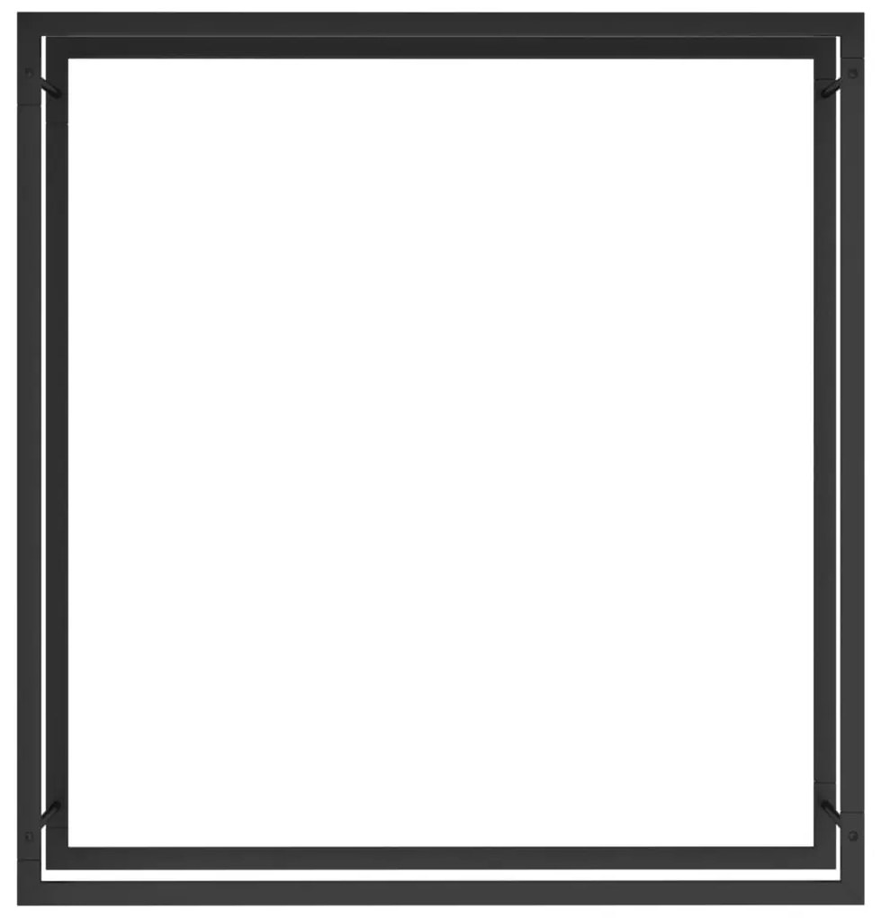 fekete acél tűzifatároló állvány 110x28x116 cm