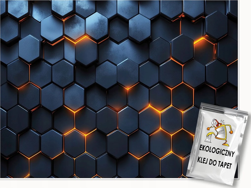 Fotótapéta Gyerekeknek Fiú 3D Hexagonok Tapéta Gyerekszobába 350x250