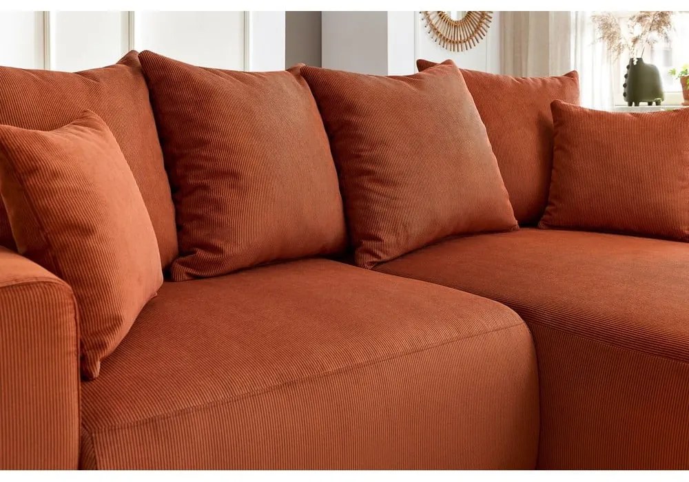 Narancssárga bársony sarokkanapé Enjoy – Bobochic Paris