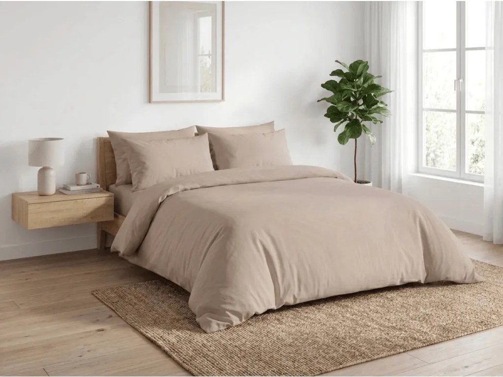 Krepp ágynemű TAUPEXA világosbarna Ágyneműhuzat mérete: 70 x 90 cm | 140 x 220 cm