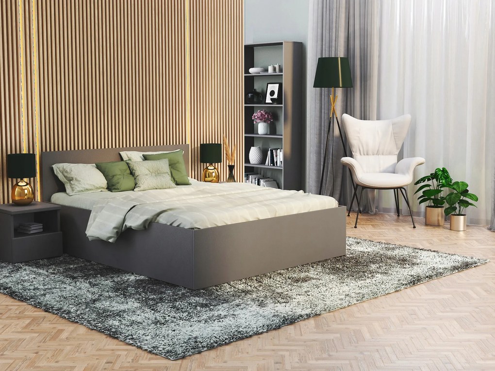 GL DOLLY franciaágy ágyneműtartóval - grafit Méret: 140x200