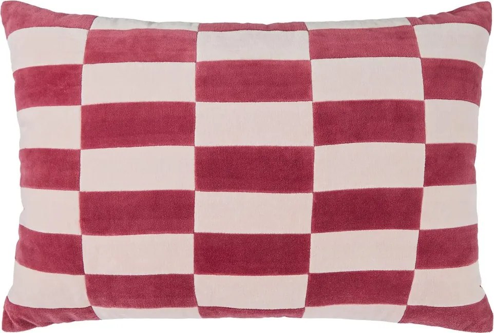 CHECKER VELVET párna 40x60cm , piros