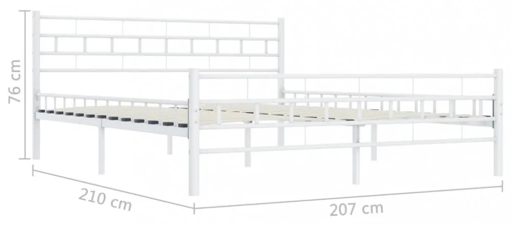 fehér fém ágykeret 200 x 200 cm