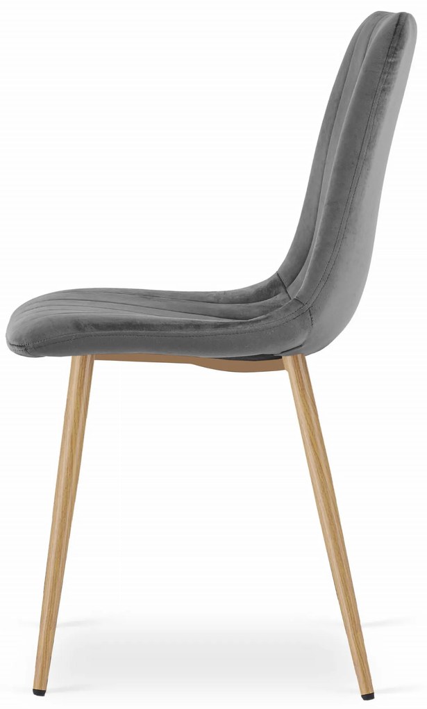 Sötétszürke étkezőszék LAVA bársony