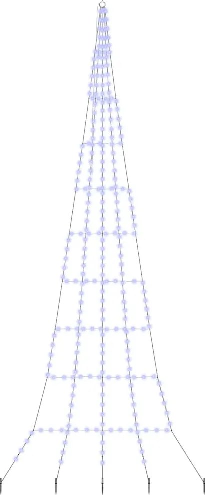 vidaXL LED Karácsonyfák talajráccsal 276 LED-del Kék 511 cm Fém
