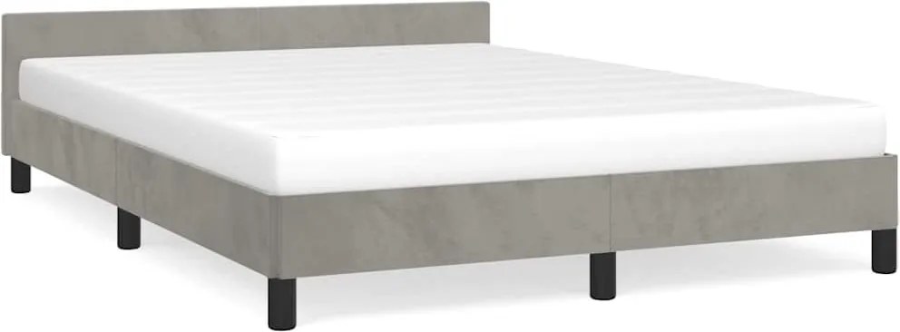 vidaXL világosszürke bársony ágykeret matrac nélkül 140 x 190 cm