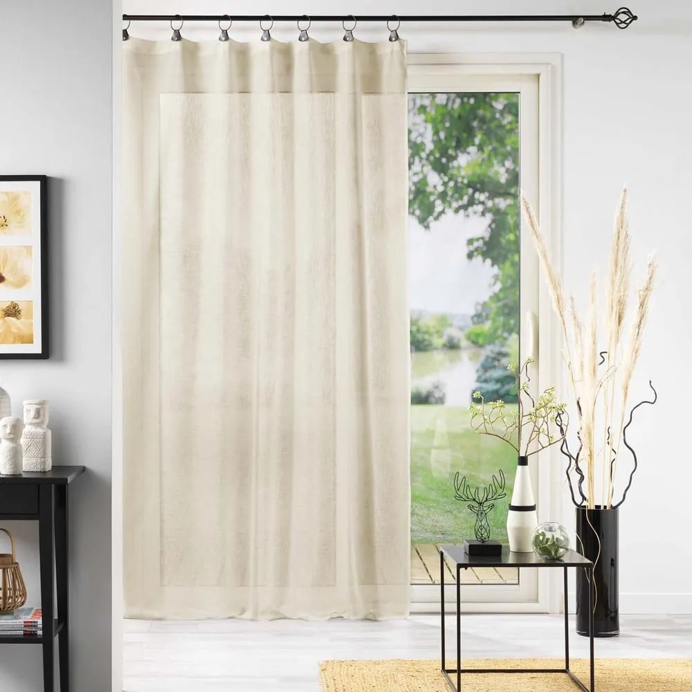 Bézs átlátszó függöny 140x240 cm Linka – douceur d'intérieur