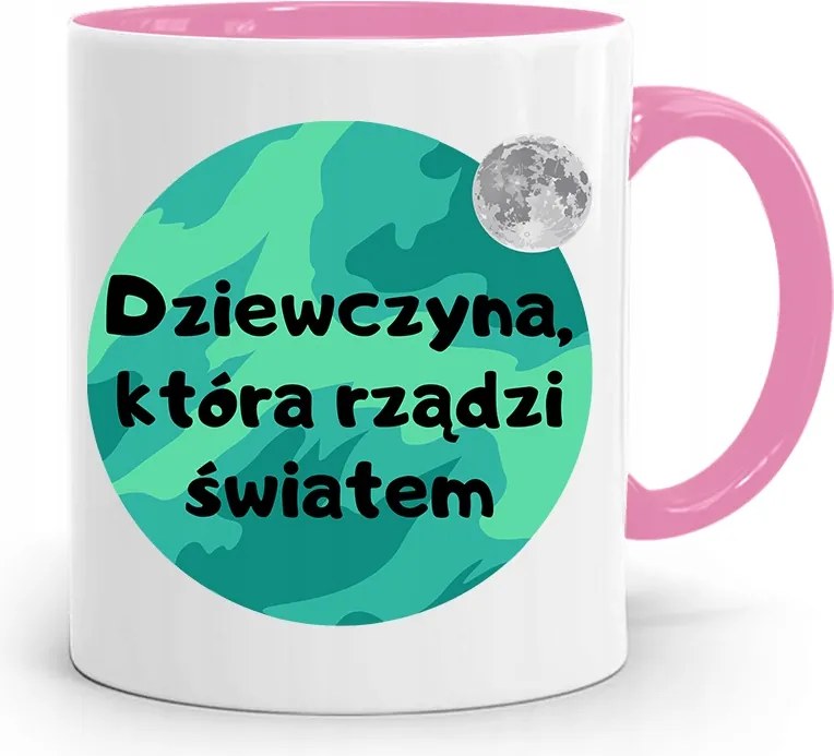Rózsaszín Bögre A Feleség Barátnőjének Uralja A Világot fényképes nyomtatással
