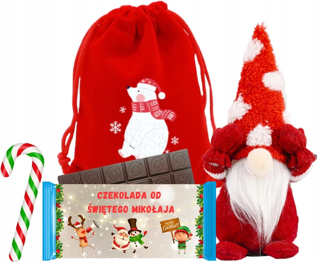 Mikulás Karácsonyi Ajándék Szett Gyerekeknek Édességek Manóval