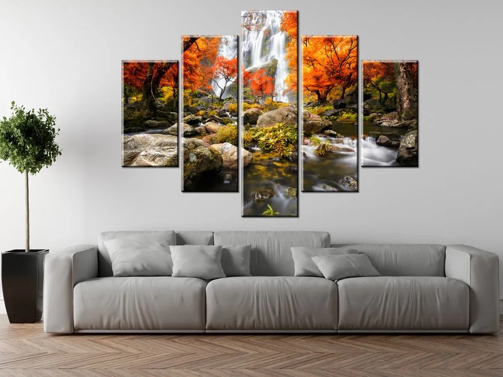 Gario Vászonkép Oszi vízesés - 5 részes Méret: 100 x 70 cm