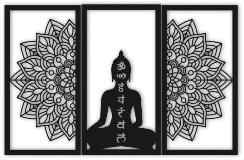 Buddha és Mandala Fali Dekoráció 3 db-os
