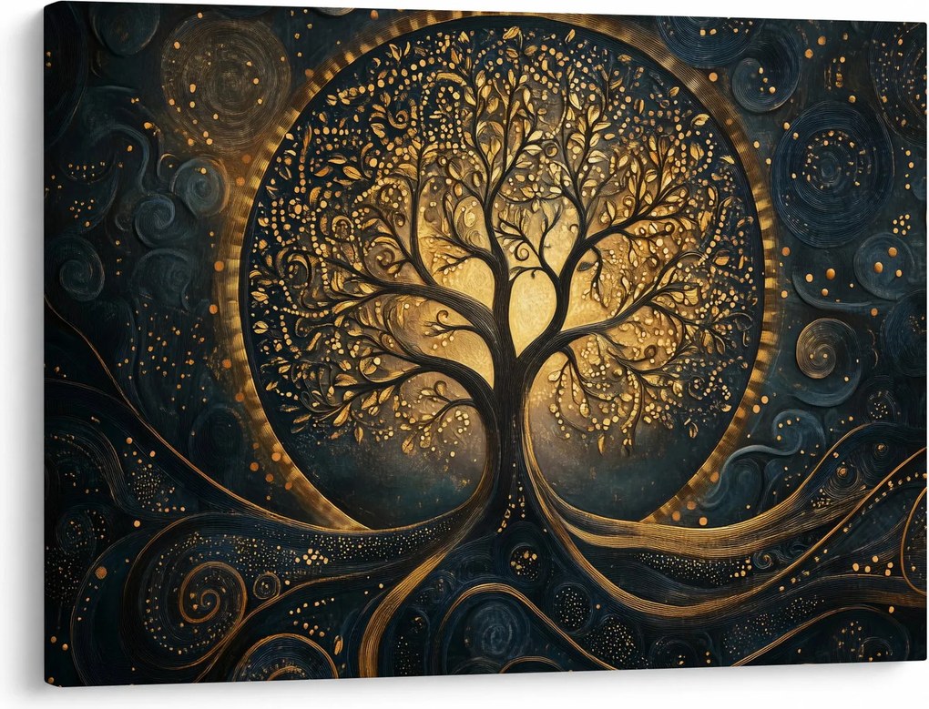 Kép – Arany aurájú fa (70x50 cm)