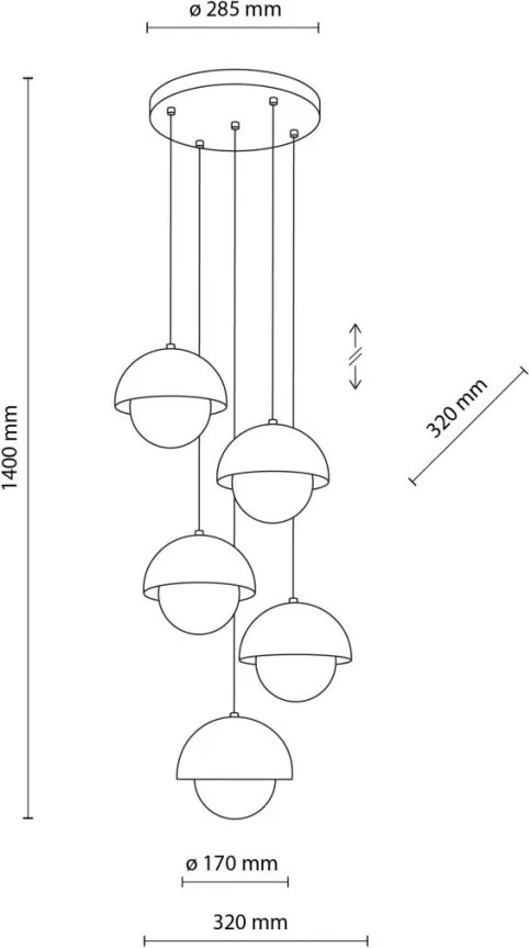 TK LIGHTING 10268 BONO Többágú Függesztett Lámpa Bézs, Fehér G9 IP20