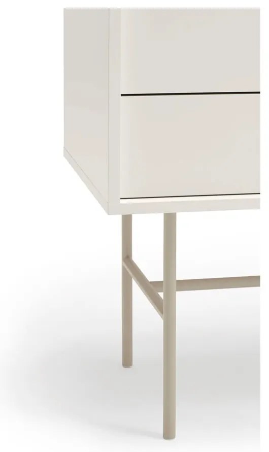 Bézs-krémszínű alacsony komód tolóajtóval 140x91 cm Nube – Teulat