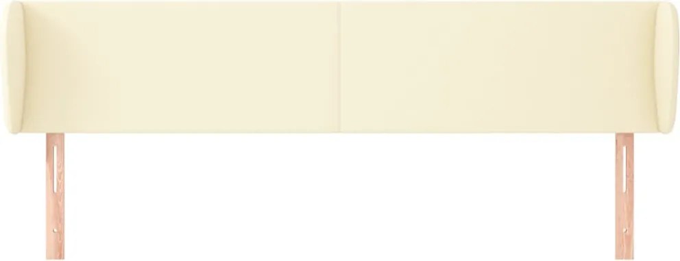 krémszínű műbőr szárnyas fejtámla 163x23x78/88 cm