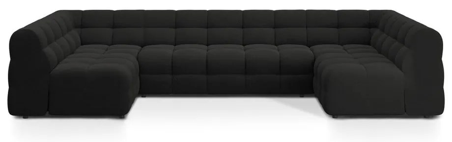 Fekete sarokkanapé (U alakú) Kendal – Micadoni