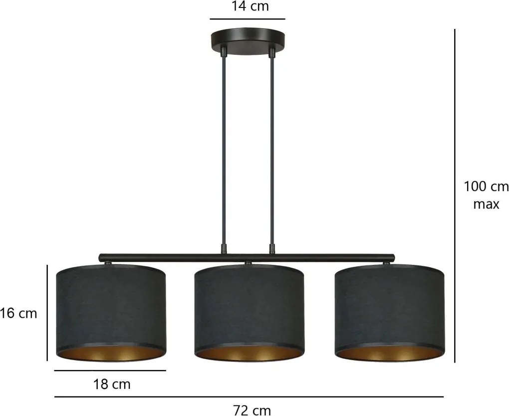 Emibig modern függeszték hilde fekete emi1054/3