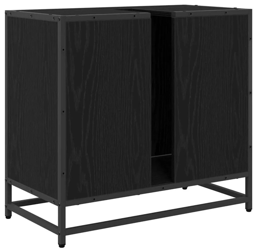 Fürdőszobai mosdószekrény Fekete tölgy 65 x 33 x 60 cm Faanyag