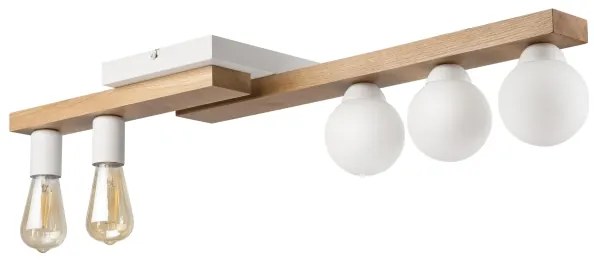 Felületre szerelhető csillár MATTE 2xE27/15W/230V + 3xG9/5W/230V fehér/tölgy